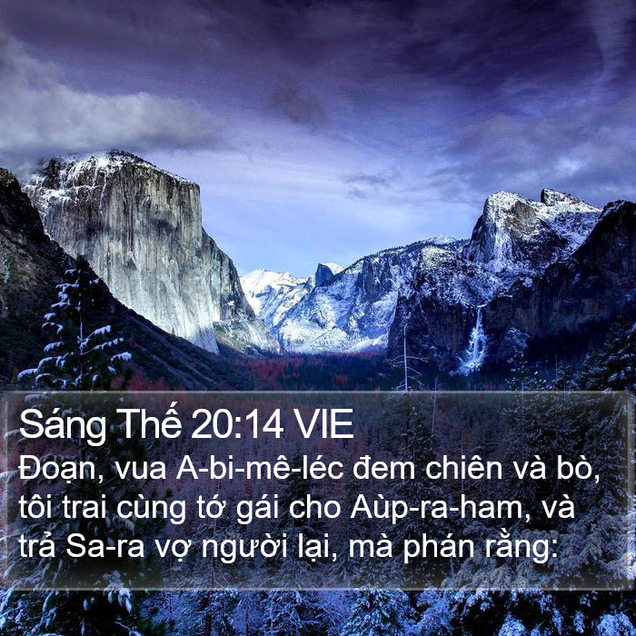 Sáng Thế 20:14 VIE Bible Study