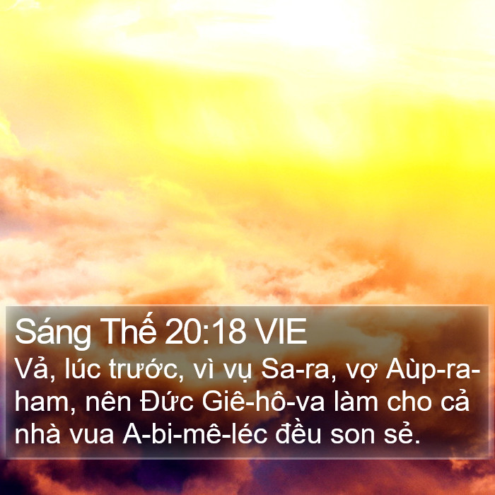 Sáng Thế 20:18 VIE Bible Study