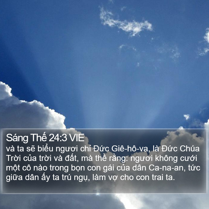 Sáng Thế 24:3 VIE Bible Study