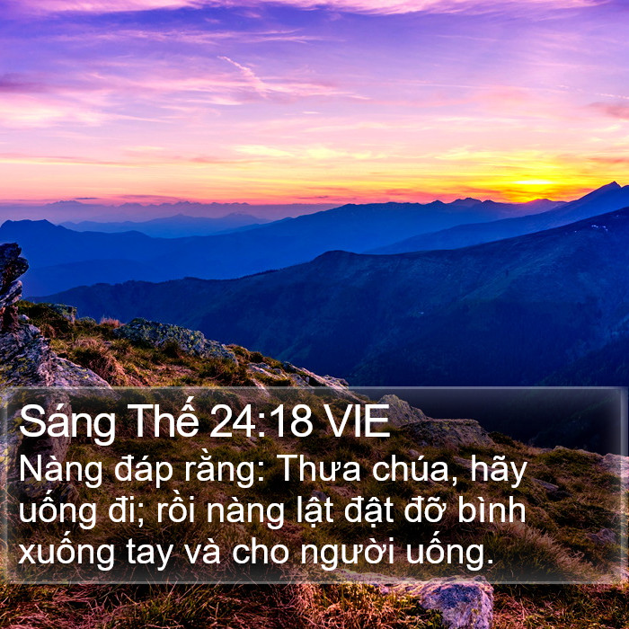 Sáng Thế 24:18 VIE Bible Study