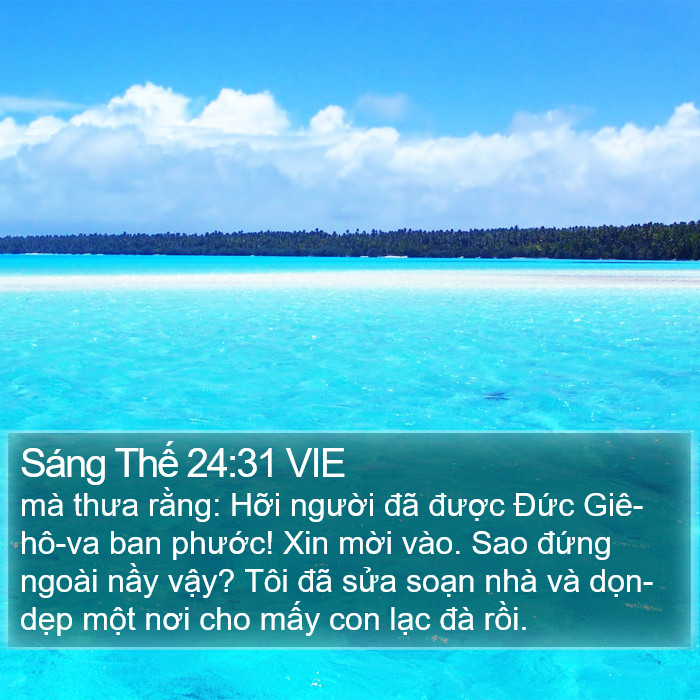 Sáng Thế 24:31 VIE Bible Study