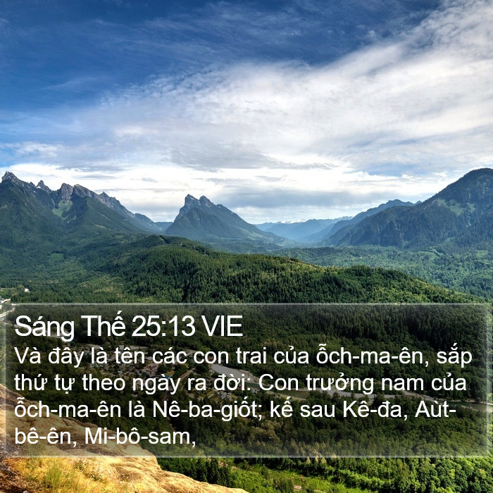 Sáng Thế 25:13 VIE Bible Study