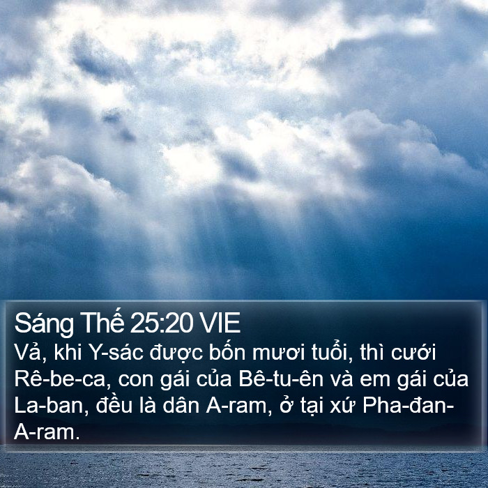 Sáng Thế 25:20 VIE Bible Study