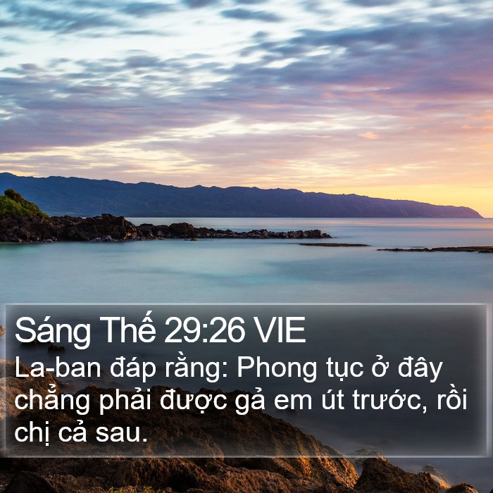 Sáng Thế 29:26 VIE Bible Study