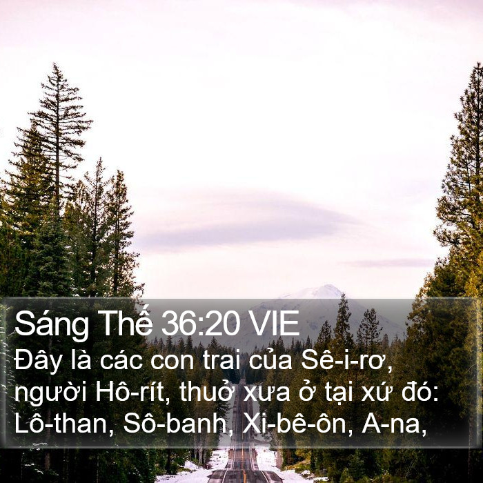 Sáng Thế 36:20 VIE Bible Study