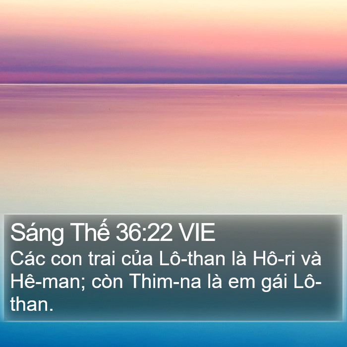 Sáng Thế 36:22 VIE Bible Study