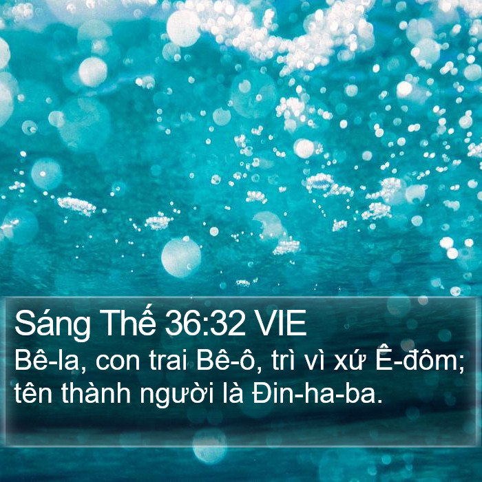 Sáng Thế 36:32 VIE Bible Study