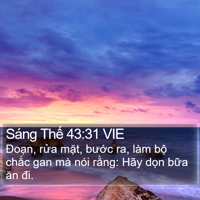 Sáng Thế 43:31 VIE Bible Study