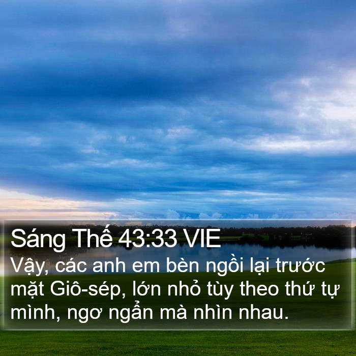 Sáng Thế 43:33 VIE Bible Study