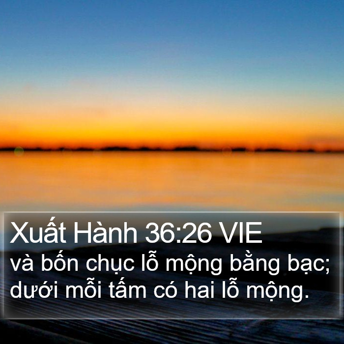 Xuất Hành 36:26 VIE Bible Study