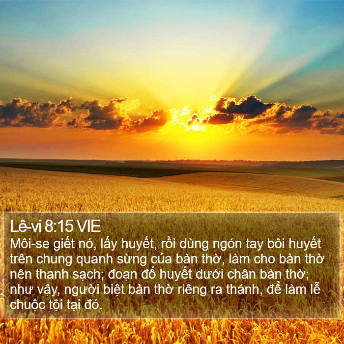Lê-vi 8:15 VIE Bible Study