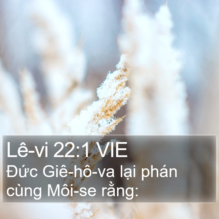 Lê-vi 22:1 VIE Bible Study