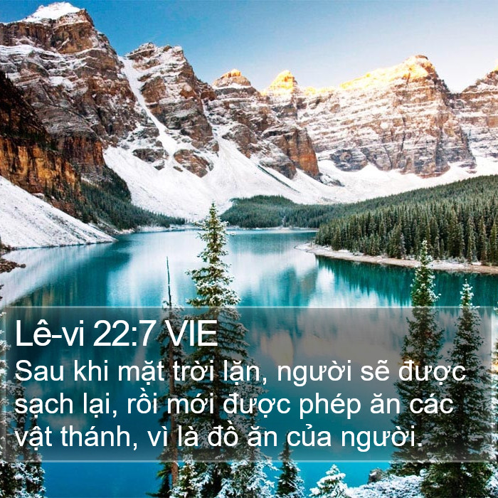 Lê-vi 22:7 VIE Bible Study