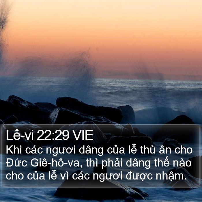 Lê-vi 22:29 VIE Bible Study