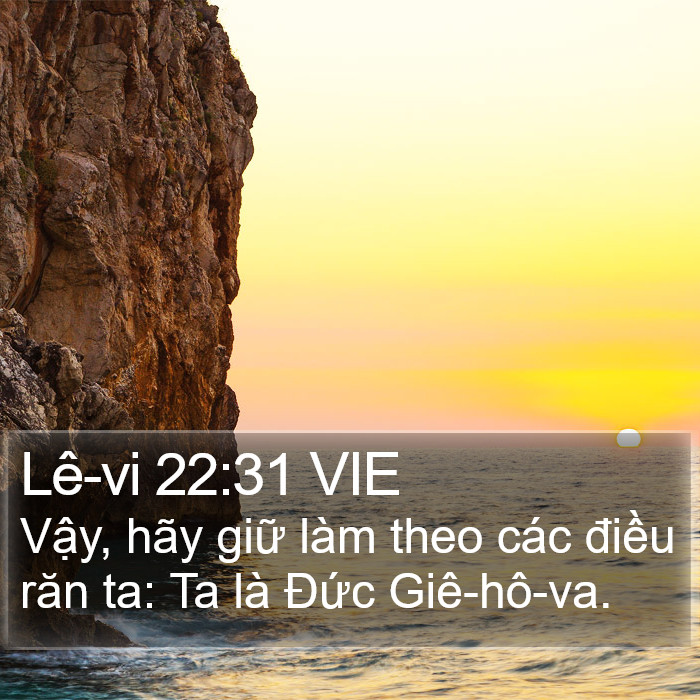 Lê-vi 22:31 VIE Bible Study