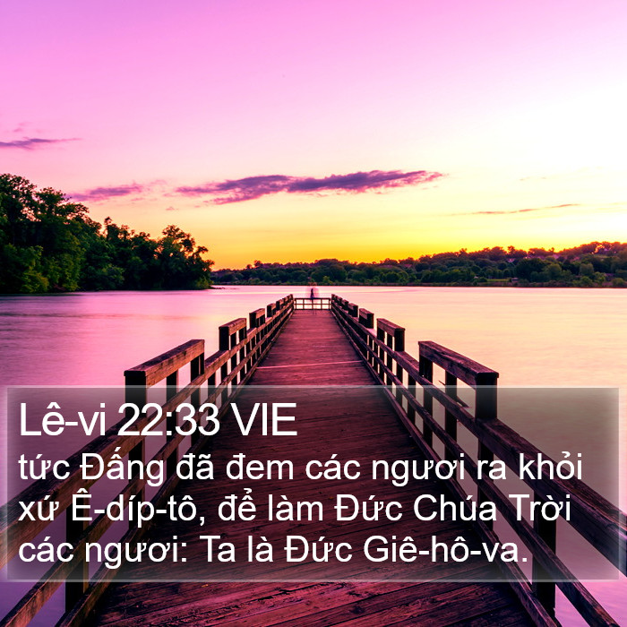 Lê-vi 22:33 VIE Bible Study