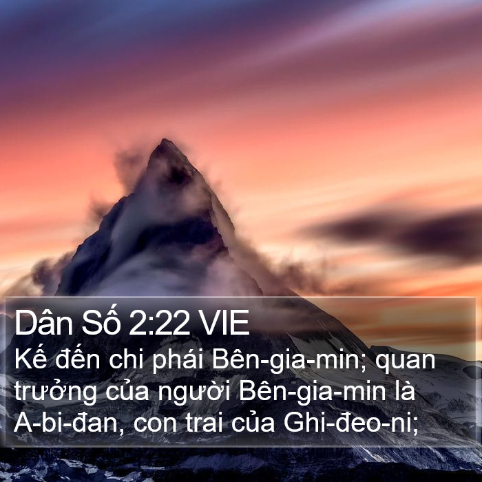 Dân Số 2:22 VIE Bible Study