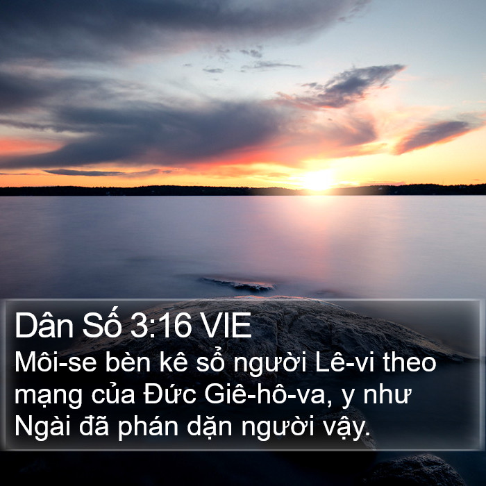 Dân Số 3:16 VIE Bible Study