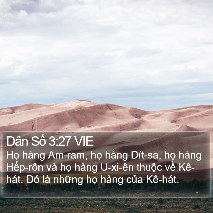 Dân Số 3:27 VIE Bible Study