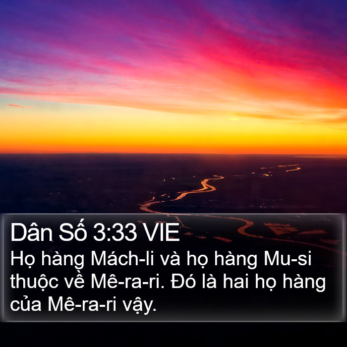 Dân Số 3:33 VIE Bible Study