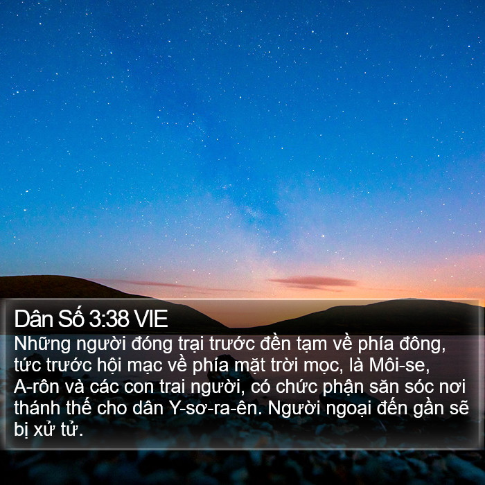 Dân Số 3:38 VIE Bible Study