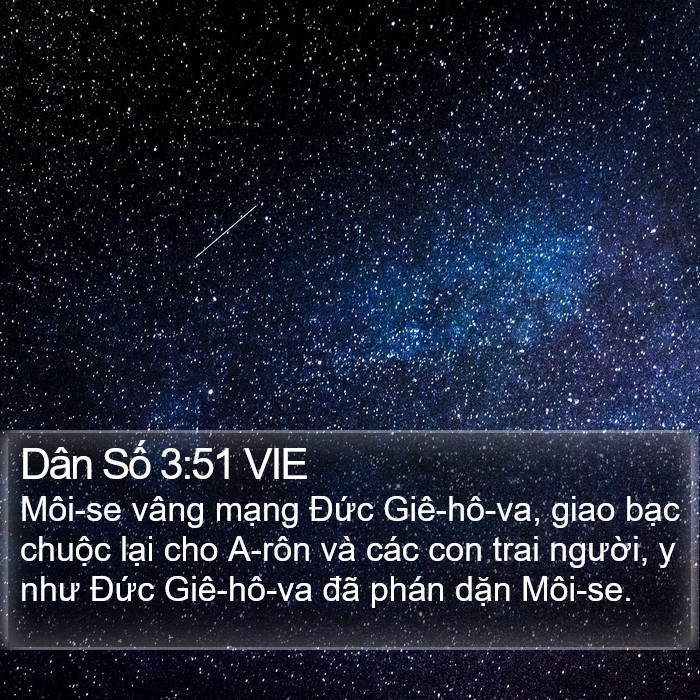 Dân Số 3:51 VIE Bible Study