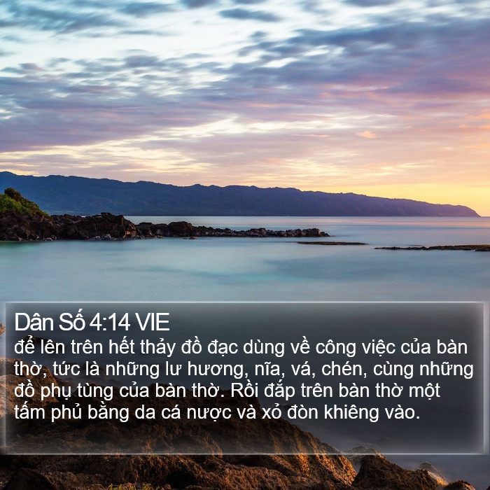 Dân Số 4:14 VIE Bible Study