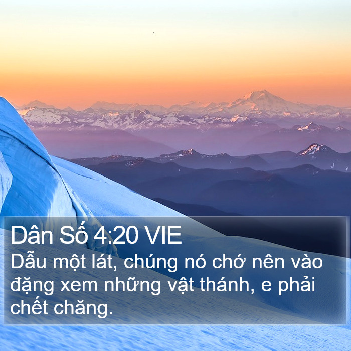 Dân Số 4:20 VIE Bible Study