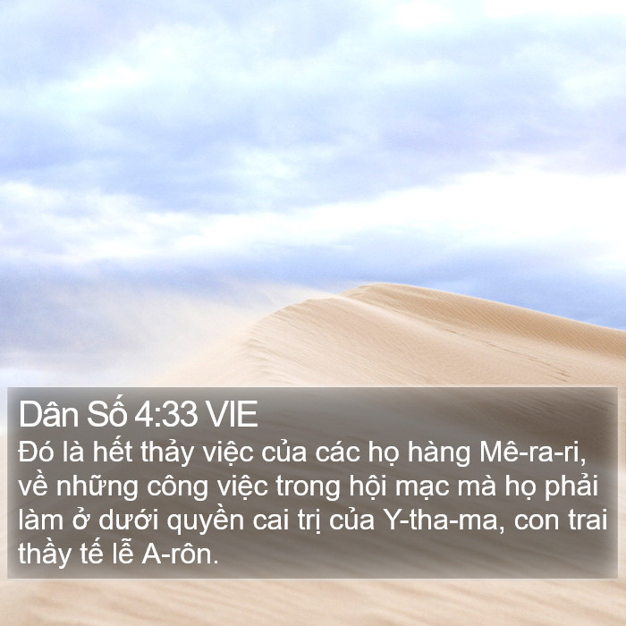 Dân Số 4:33 VIE Bible Study