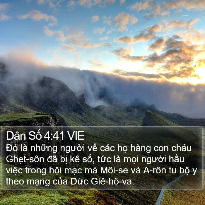 Dân Số 4:41 VIE Bible Study