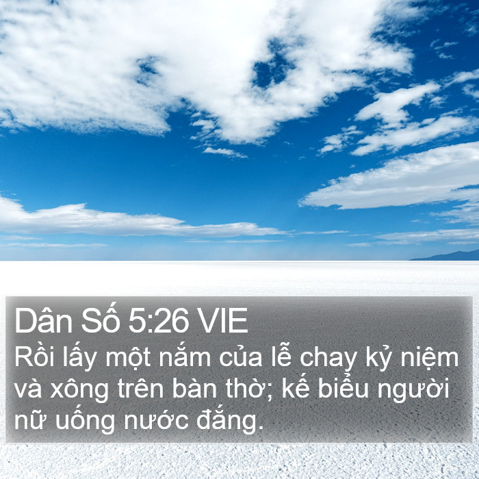 Dân Số 5:26 VIE Bible Study