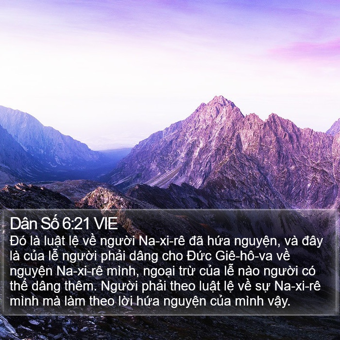 Dân Số 6:21 VIE Bible Study