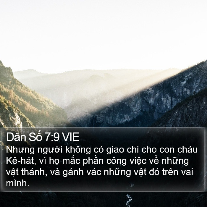 Dân Số 7:9 VIE Bible Study