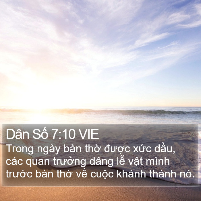 Dân Số 7:10 VIE Bible Study