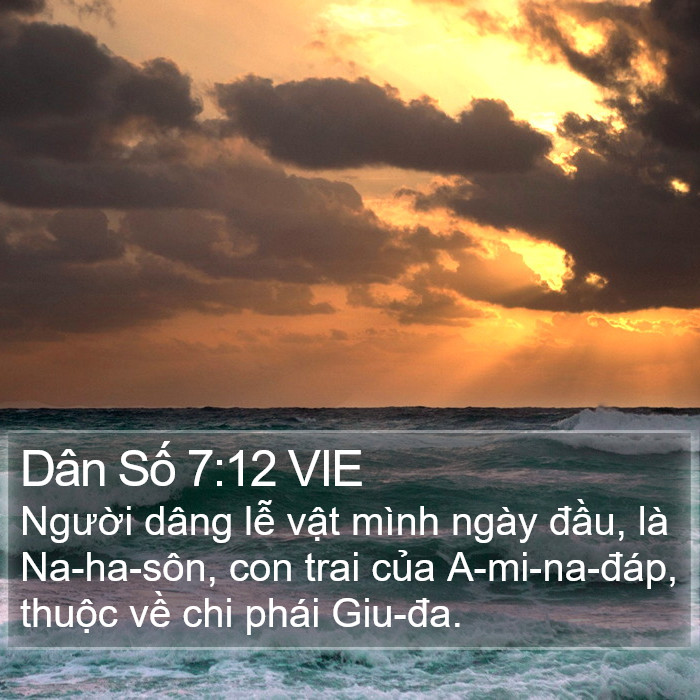 Dân Số 7:12 VIE Bible Study