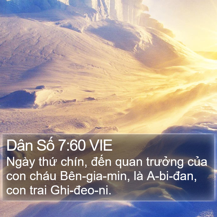 Dân Số 7:60 VIE Bible Study