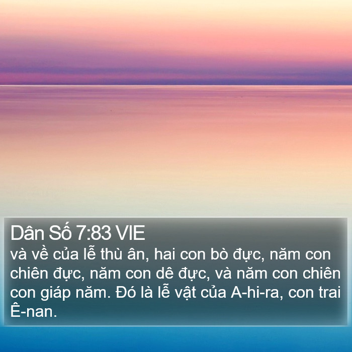 Dân Số 7:83 VIE Bible Study