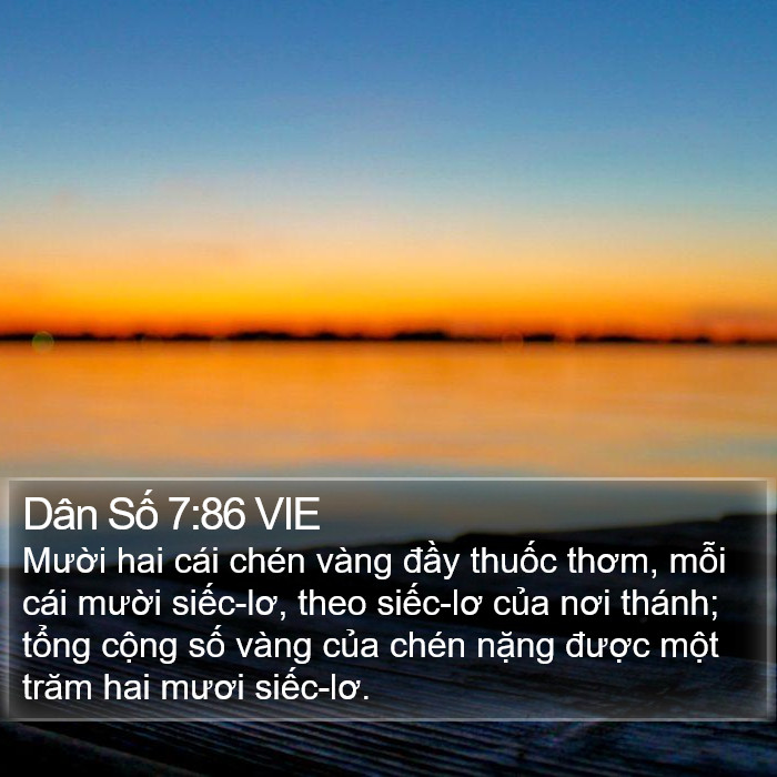 Dân Số 7:86 VIE Bible Study