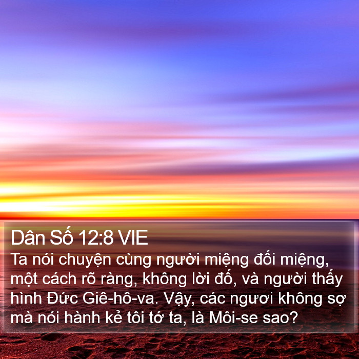 Dân Số 12:8 VIE Bible Study