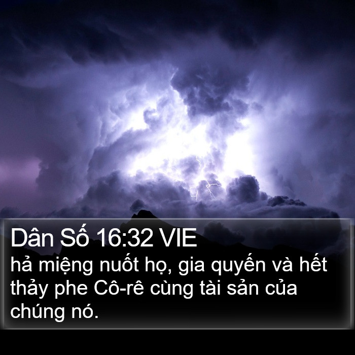 Dân Số 16:32 VIE Bible Study