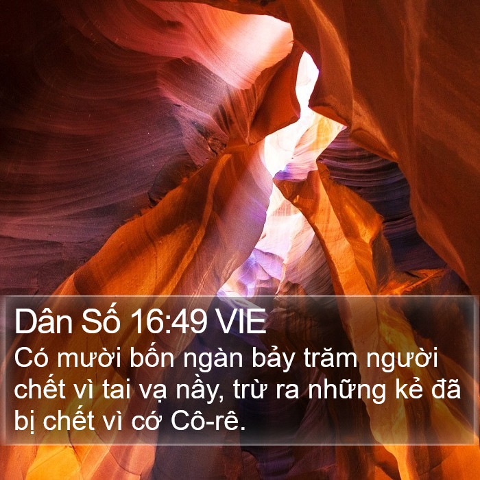 Dân Số 16:49 VIE Bible Study