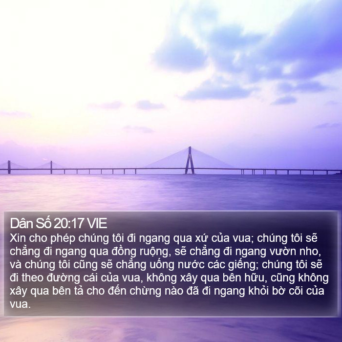 Dân Số 20:17 VIE Bible Study