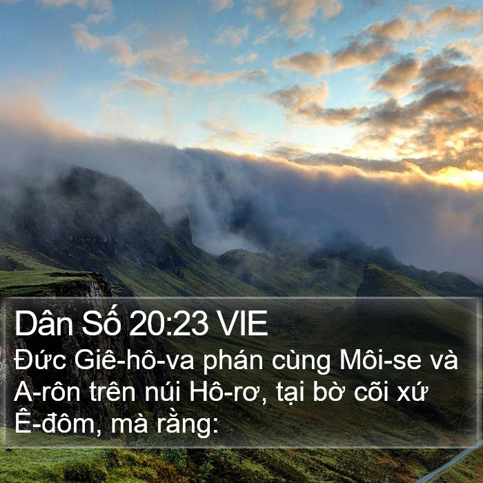 Dân Số 20:23 VIE Bible Study