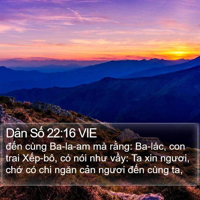 Dân Số 22:16 VIE Bible Study
