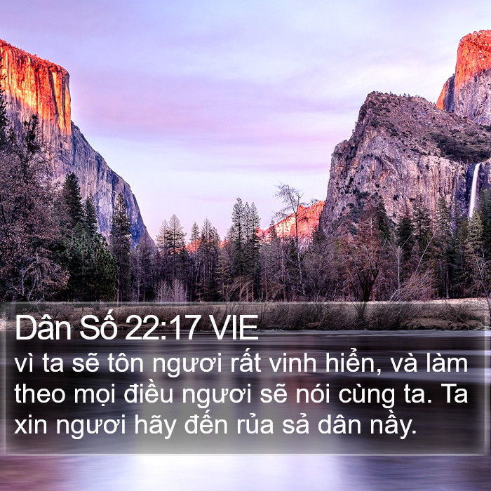 Dân Số 22:17 VIE Bible Study