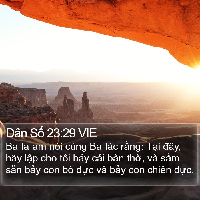 Dân Số 23:29 VIE Bible Study
