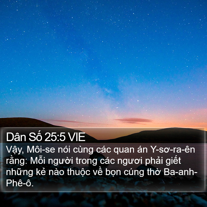 Dân Số 25:5 VIE Bible Study