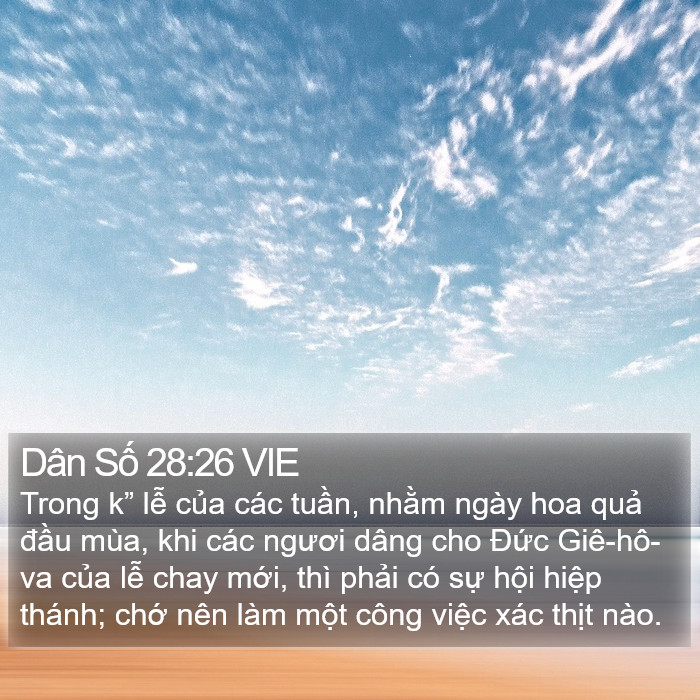 Dân Số 28:26 VIE Bible Study