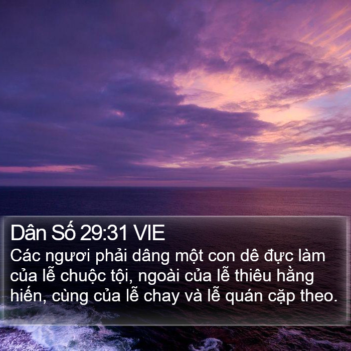 Dân Số 29:31 VIE Bible Study