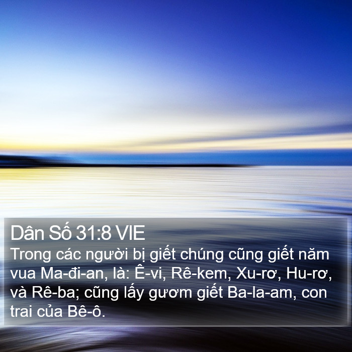 Dân Số 31:8 VIE Bible Study